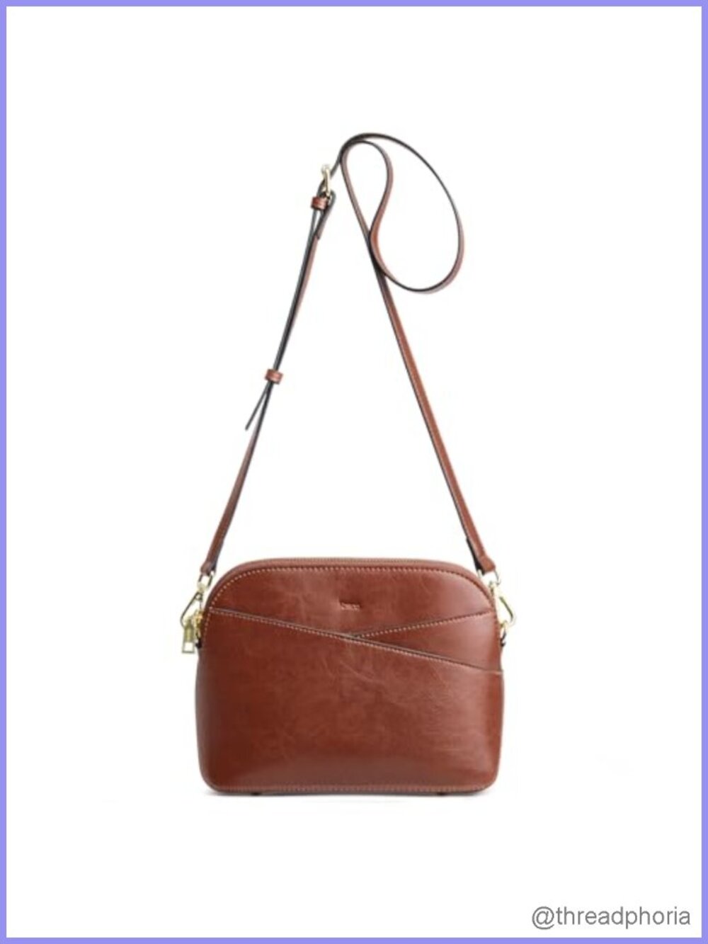 Genuine Leather Crossbody Bag Small Purse Detachable Strap with Gold Hardware 8